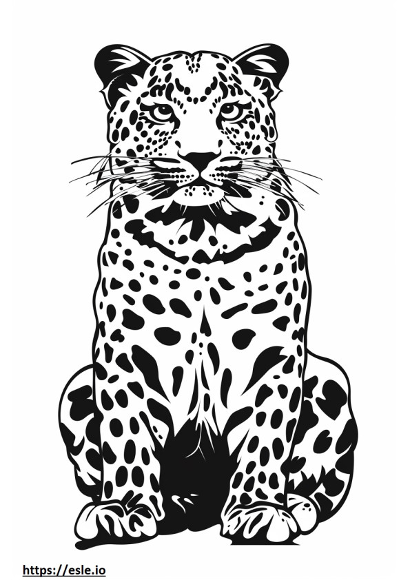 Emoji senyum Amur Leopard gambar mewarnai