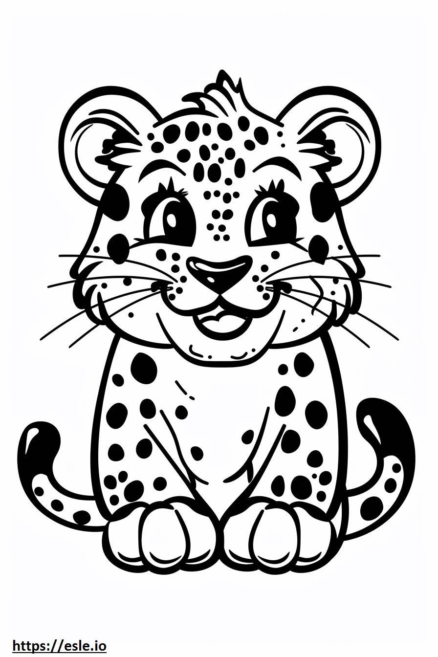 Coloriage Emoji sourire léopard de l'Amour à imprimer