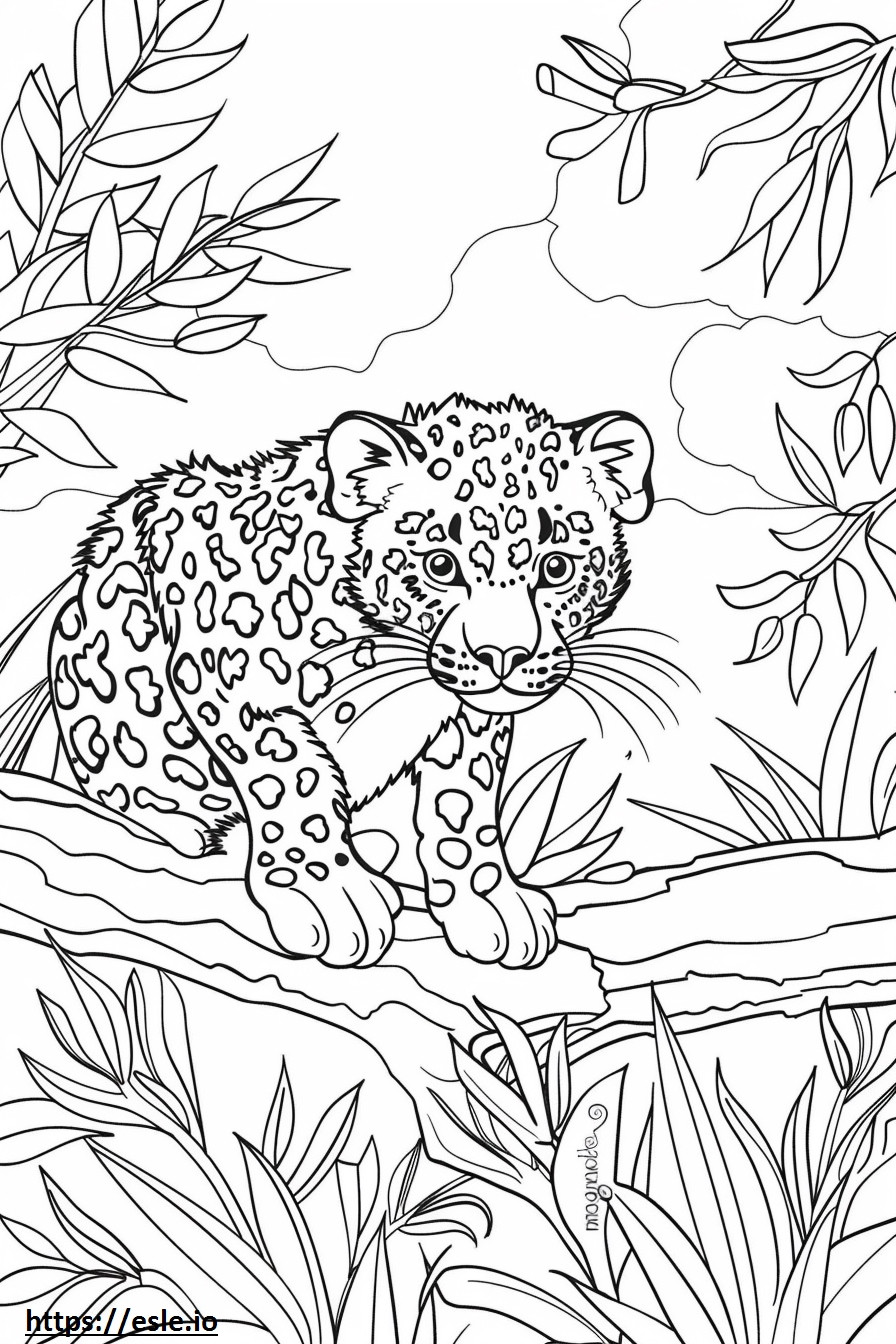 Desen animat cu Leopard Amur de colorat