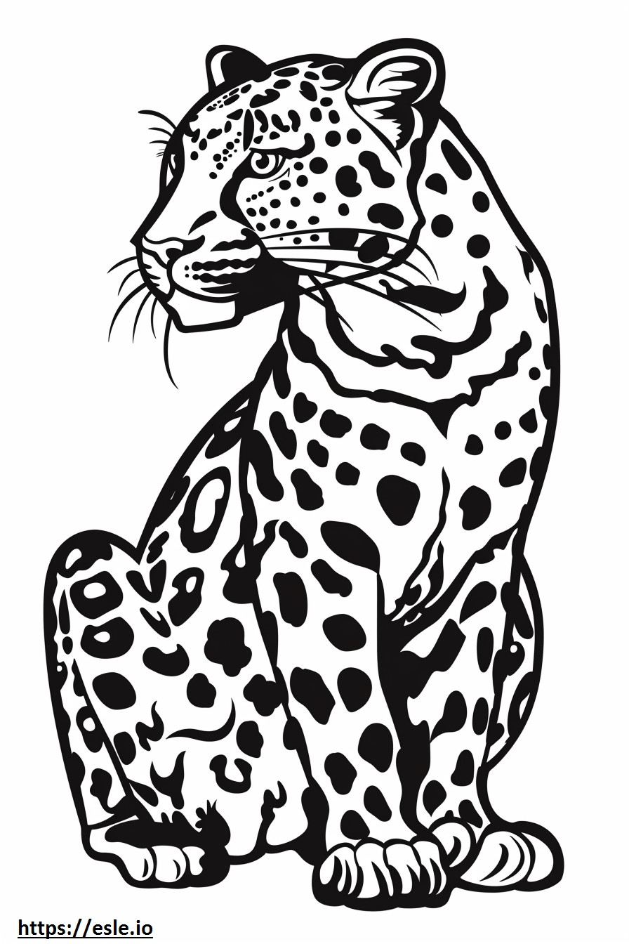 Amur Leopard sarjakuva värityskuva