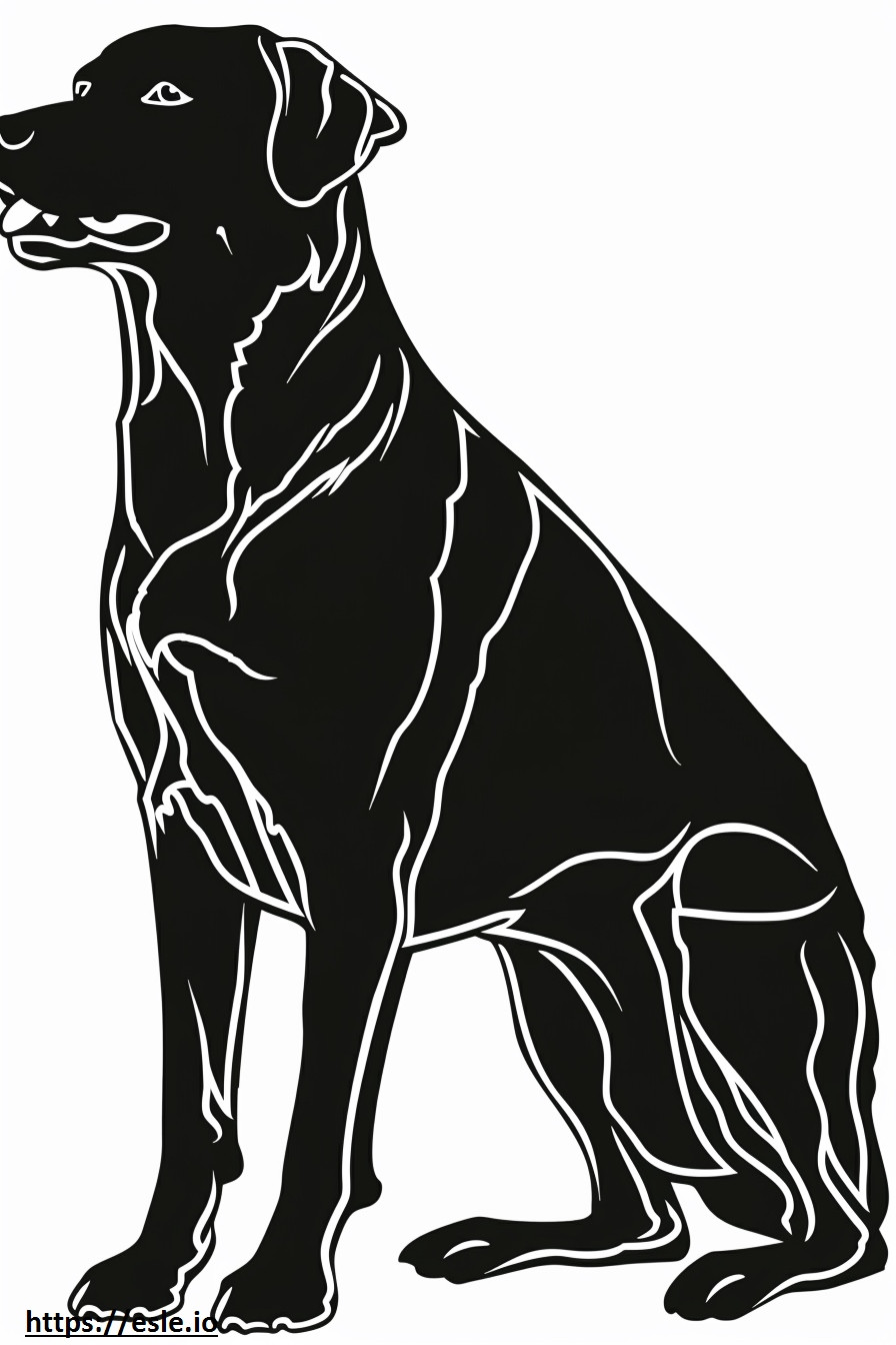 Corpo inteiro do cão pastor da Anatólia para colorir