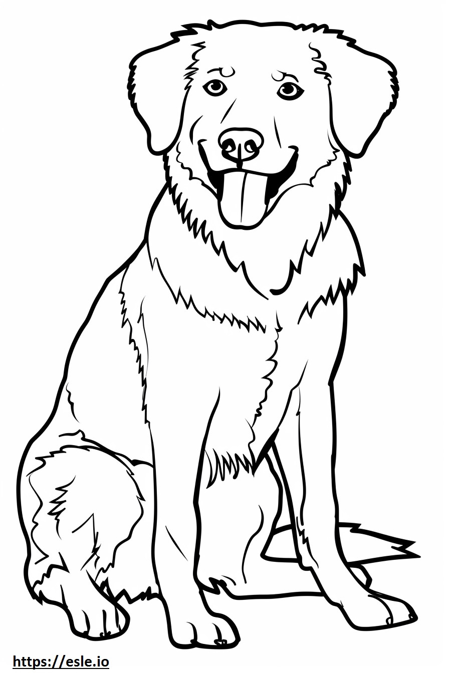 Emoji de sorriso de cão pastor da Anatólia para colorir