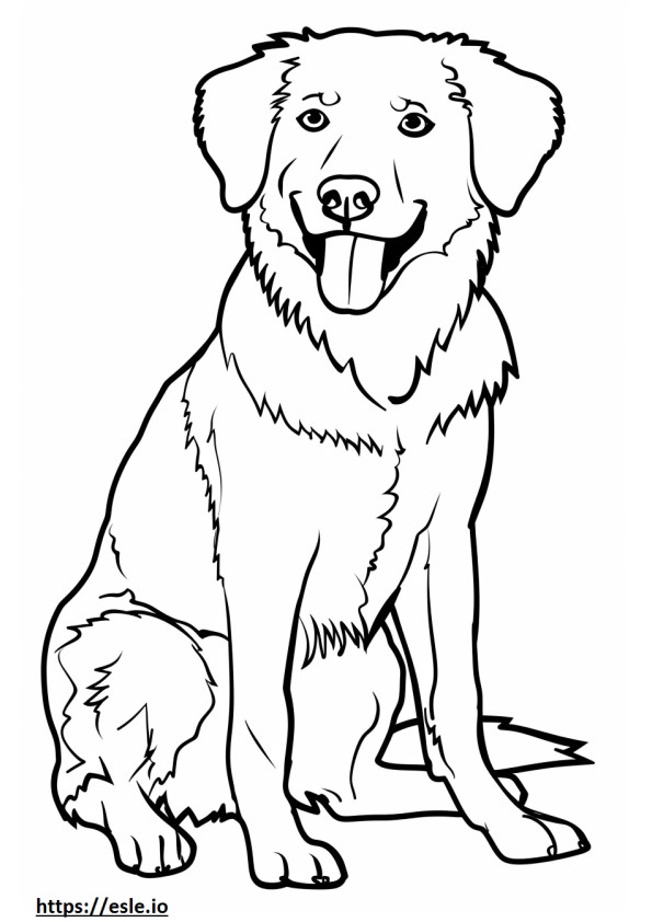 Coloriage Emoji souriant de chien de berger d'Anatolie à imprimer
