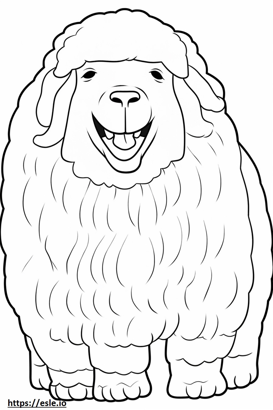 Angora Goat smile emoji coloring page
