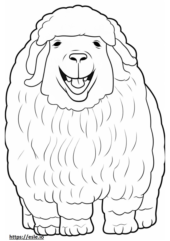 Angora Goat smile emoji coloring page