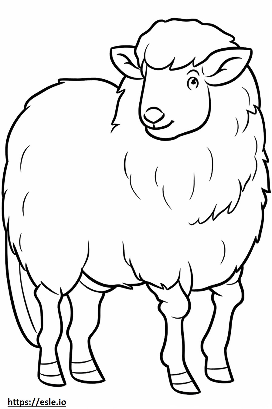 Angora Goat cartoon coloring page