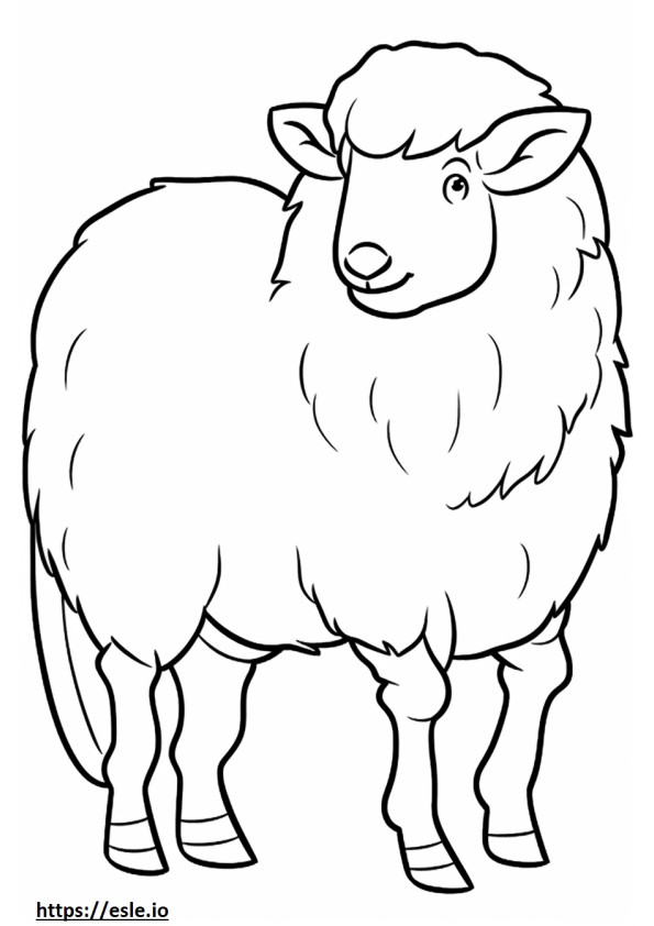 Coloriage Caricature de chèvre angora à imprimer