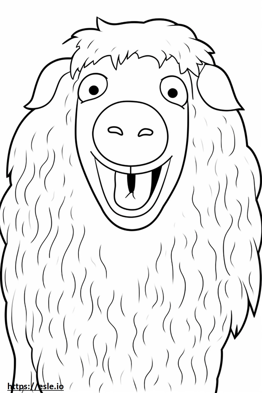 Emoji de sonrisa de cabra de angora para colorear e imprimir