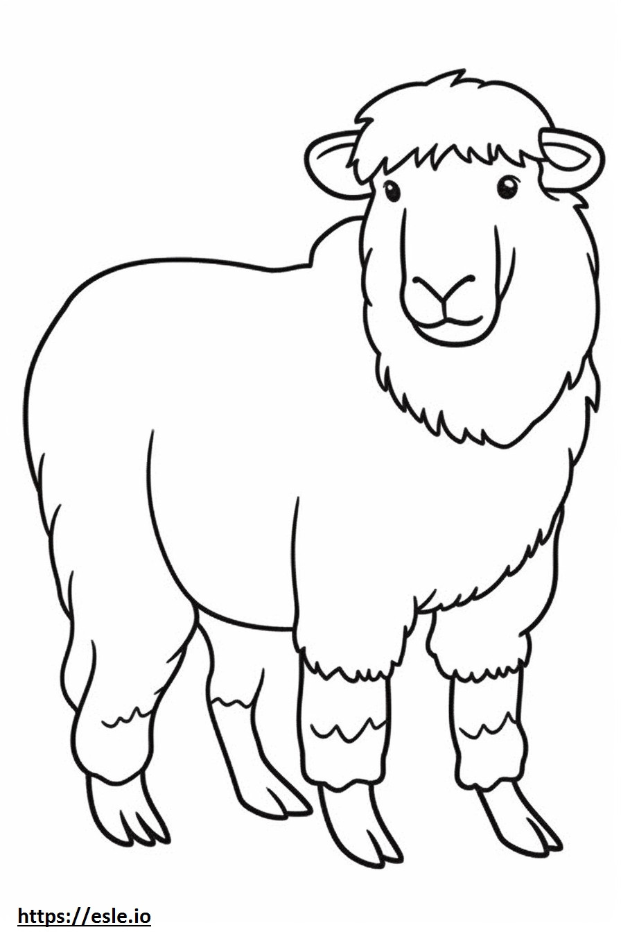 Coloriage Caricature de chèvre angora à imprimer
