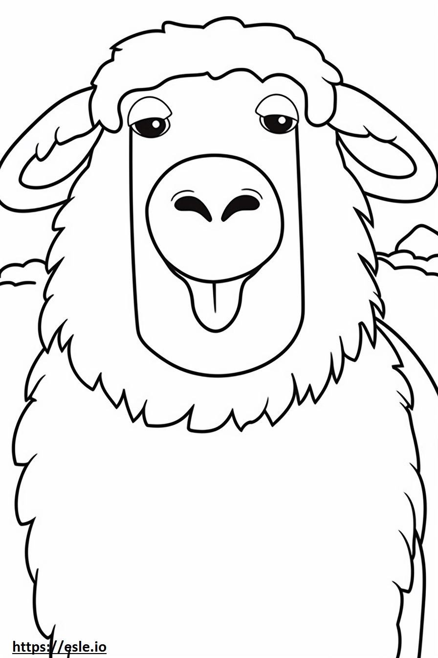 Coloriage Emoji sourire de chèvre angora à imprimer