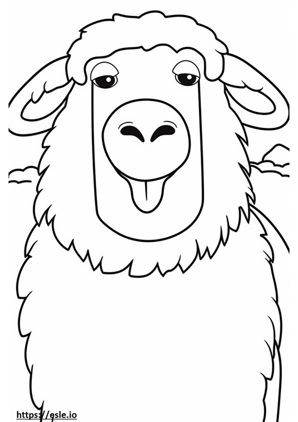 Coloriage Emoji sourire de chèvre angora à imprimer