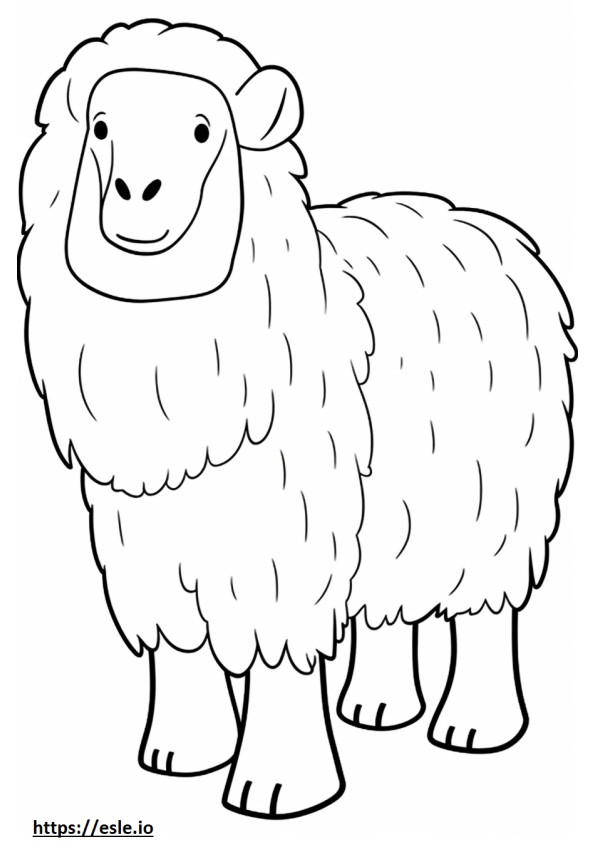 Angora Goat happy coloring page