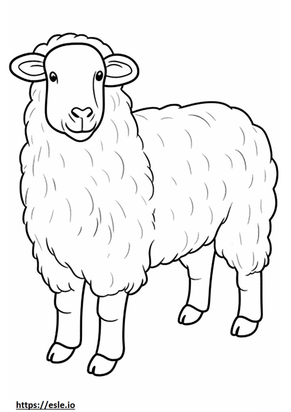 Angora Goat happy coloring page