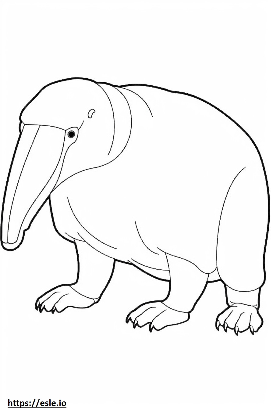 Anteater baby coloring page