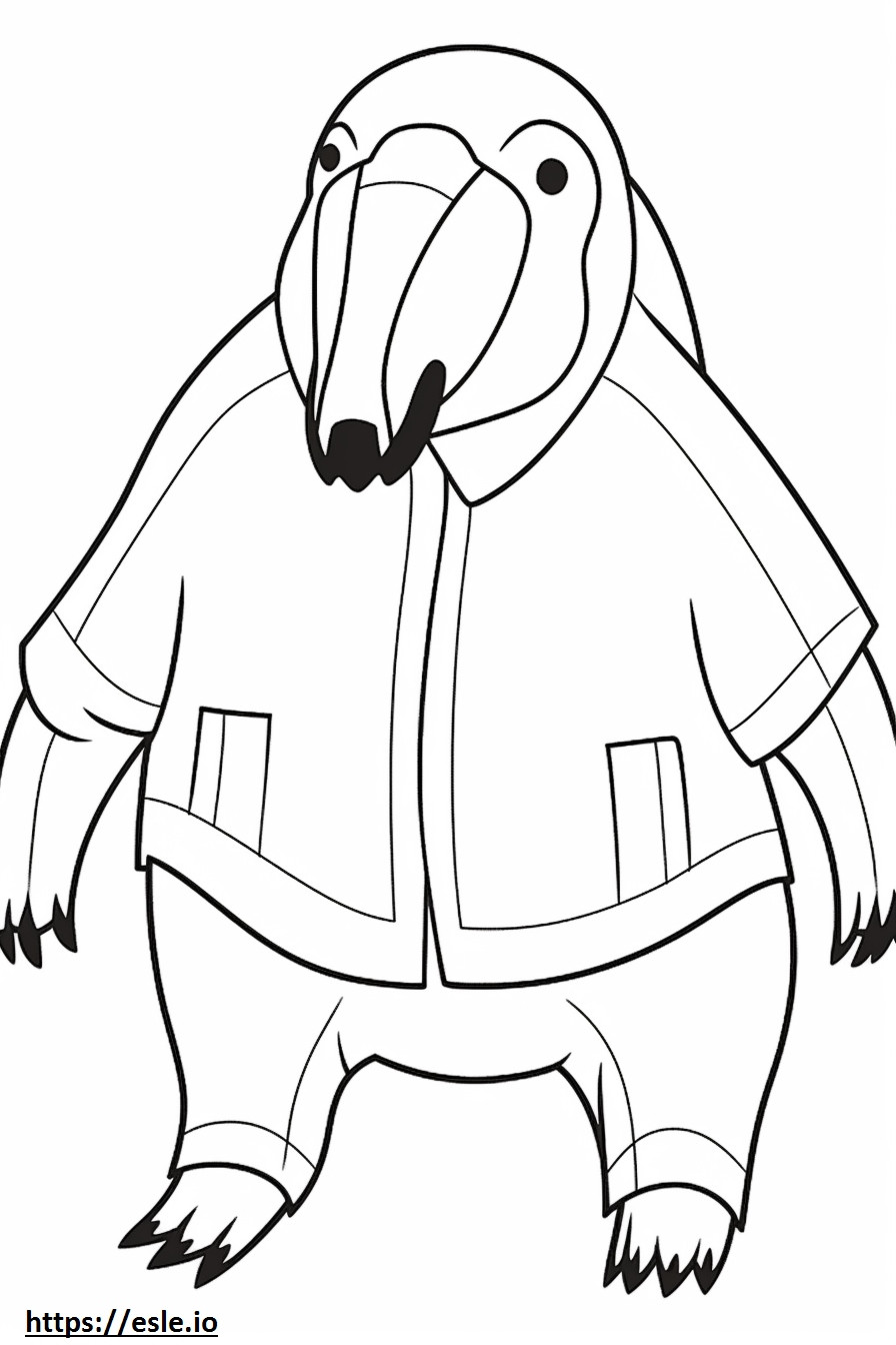 Anteater cute coloring page