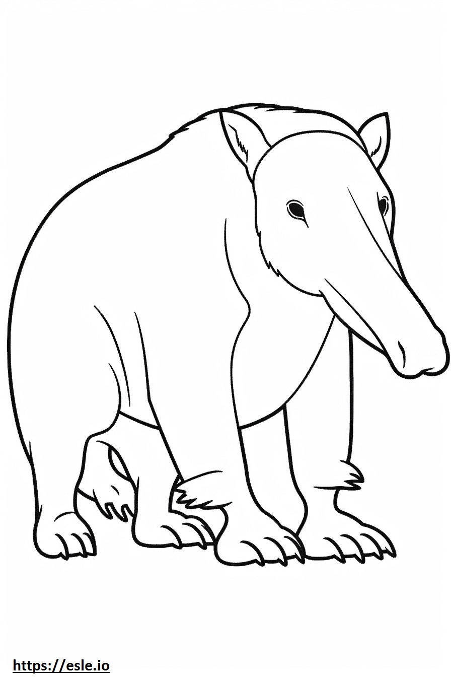 Anteater cute coloring page