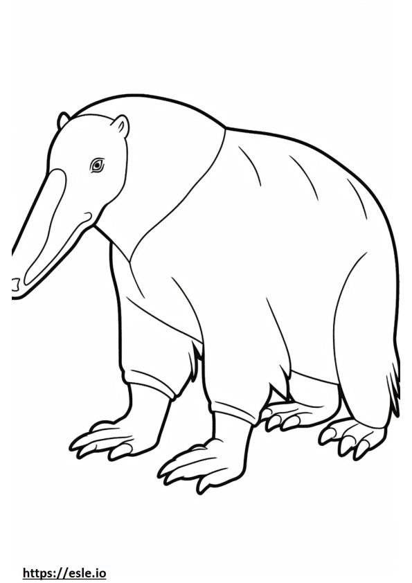Anteater cartoon coloring page