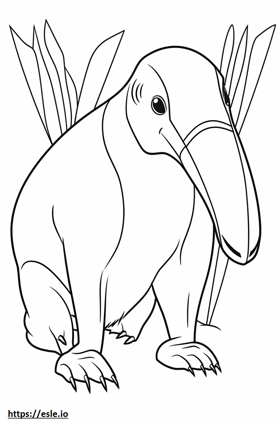 Anteater happy coloring page