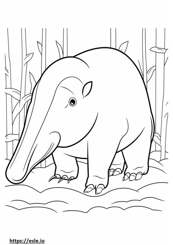 Anteater Kawaii coloring page