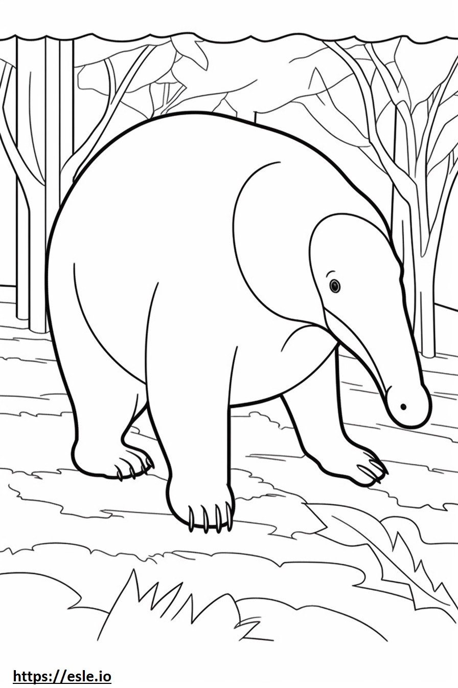 Anteater Friendly coloring page