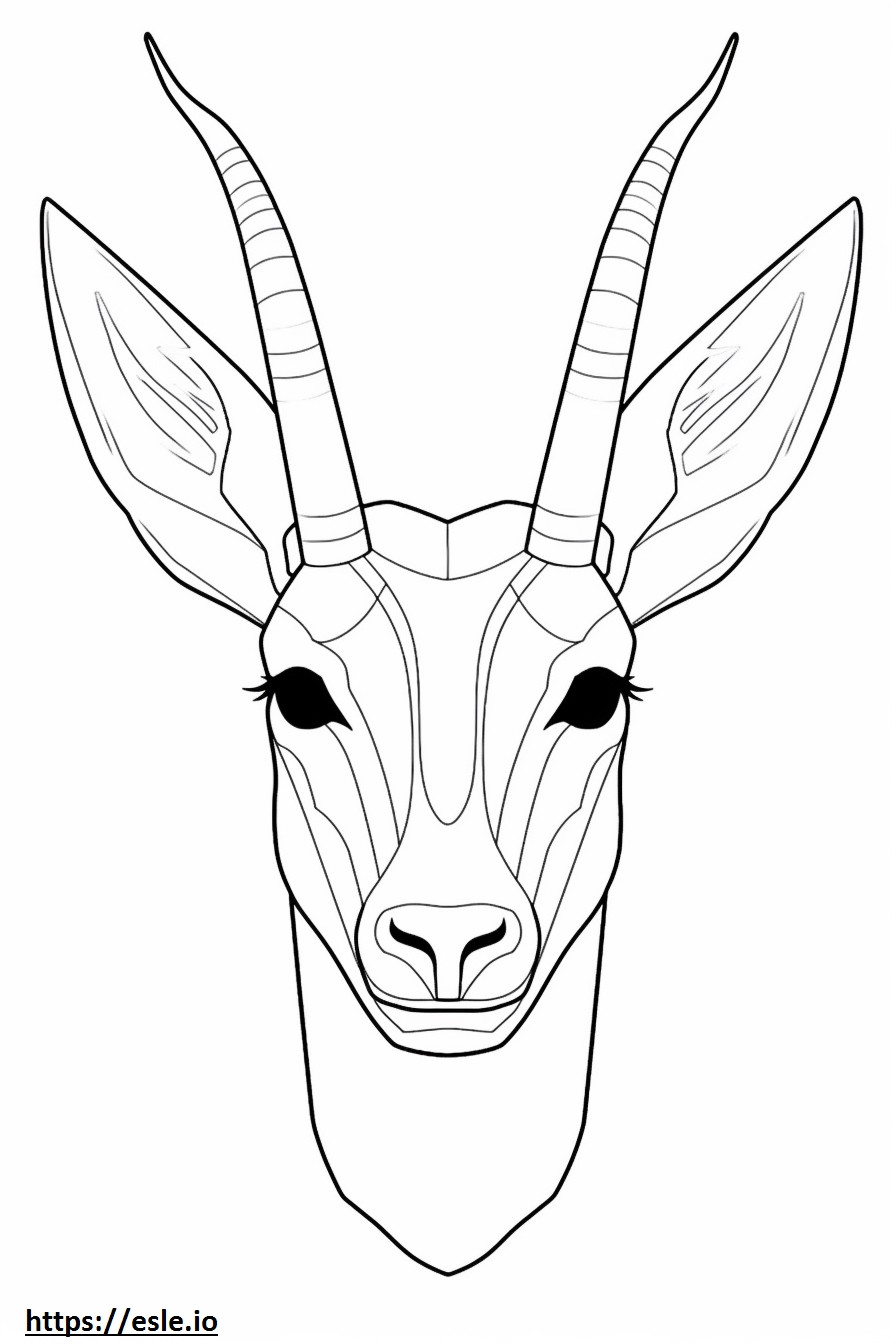 Fronte dell'antilope da colorare