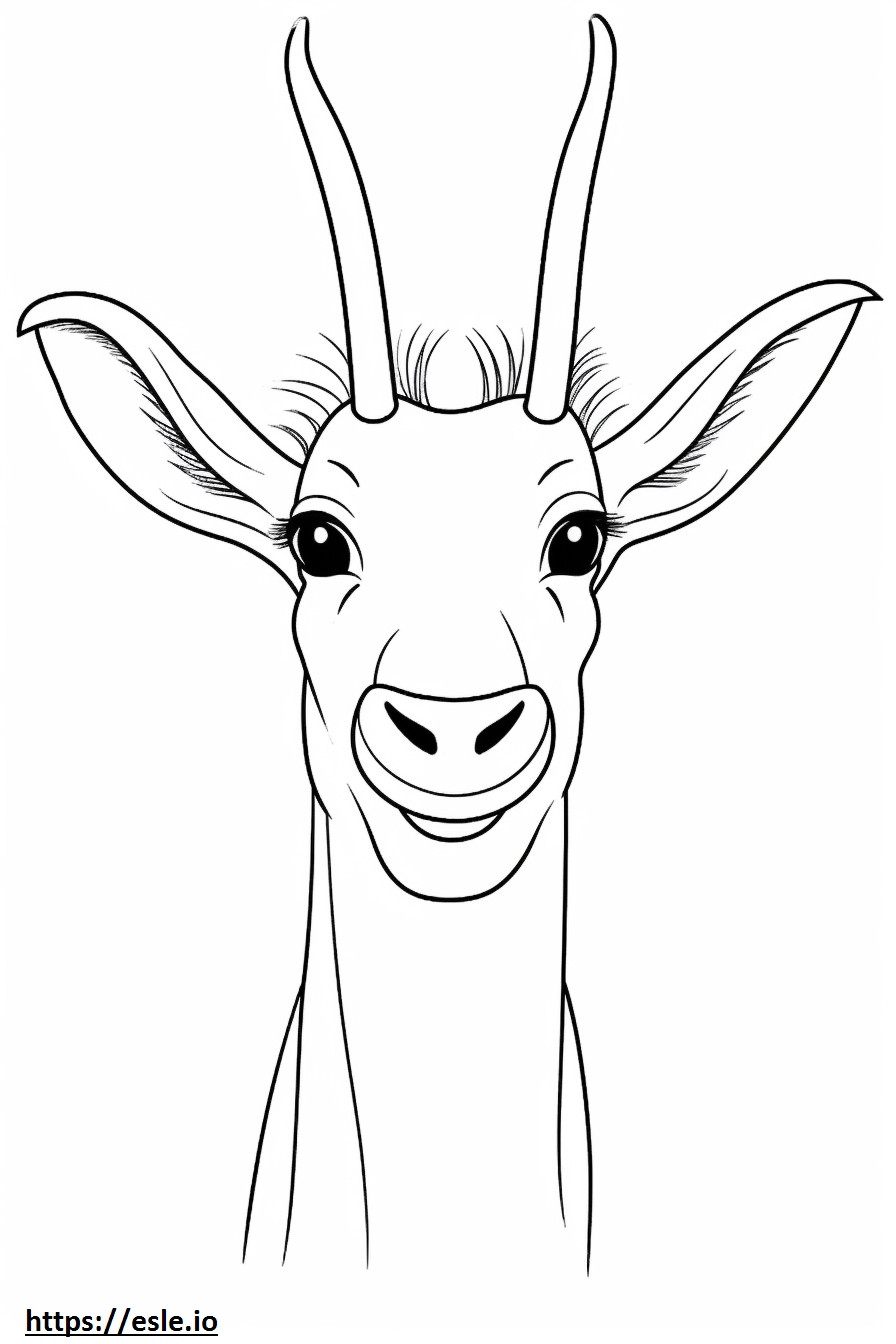 Emoji cu zâmbet de antilope de colorat