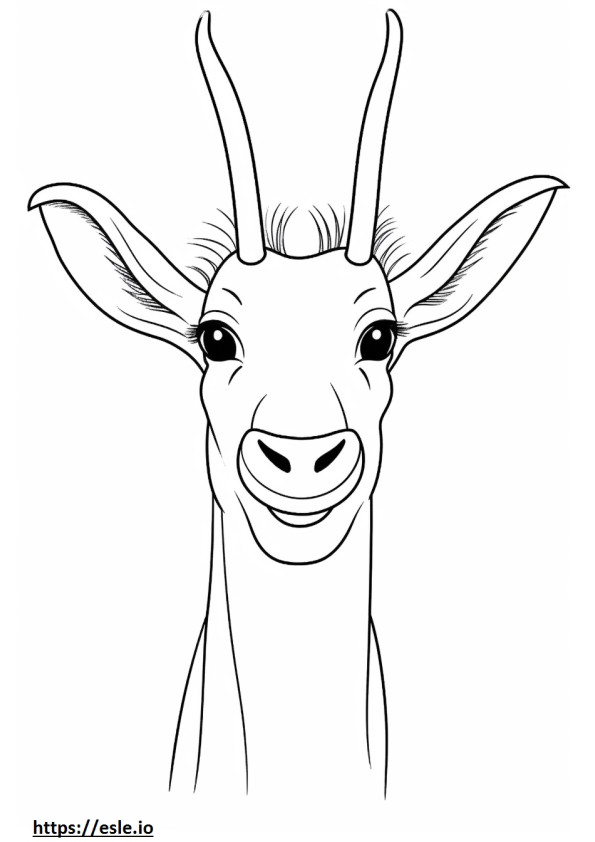 Antilopenlächeln-Emoji ausmalbild