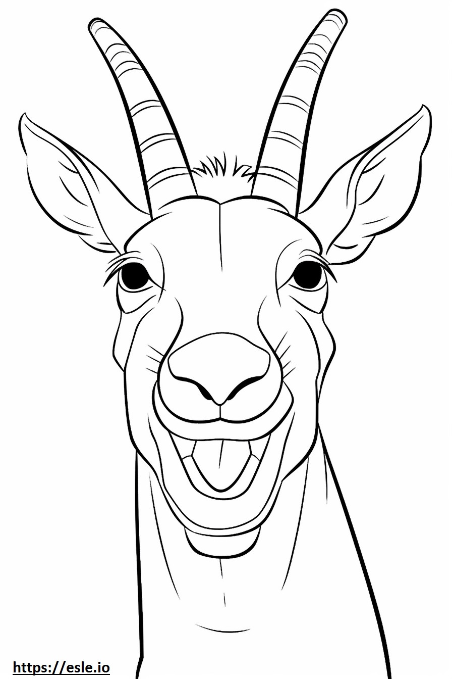 Emoji cu zâmbet de antilope de colorat