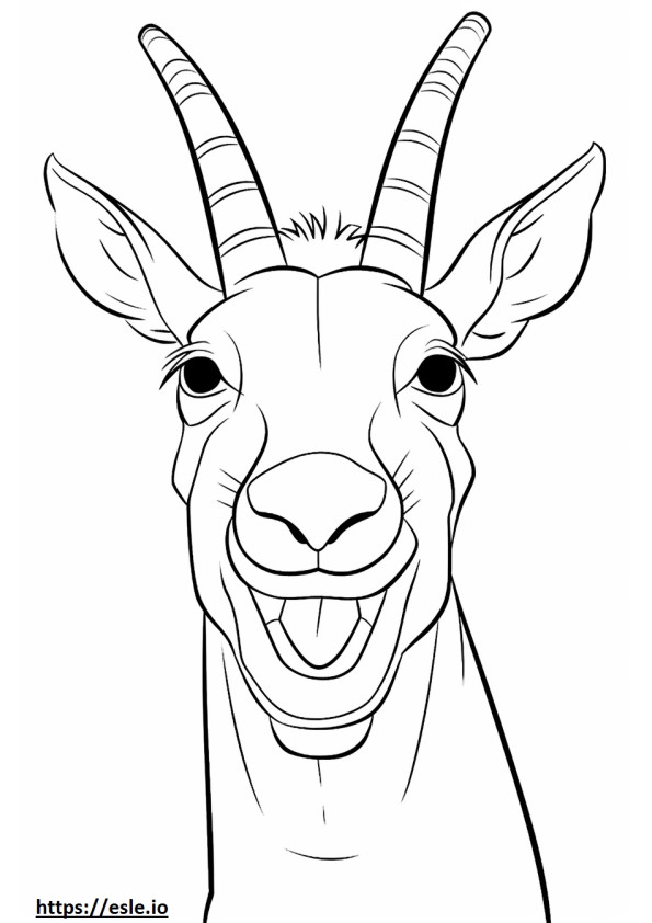 Antilope glimlach emoji kleurplaat