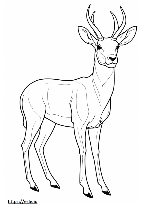 Cartone animato di antilope da colorare