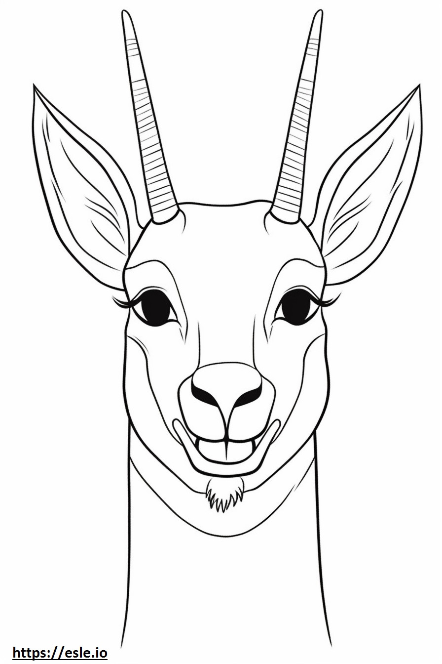 Coloriage Emoji sourire antilope à imprimer