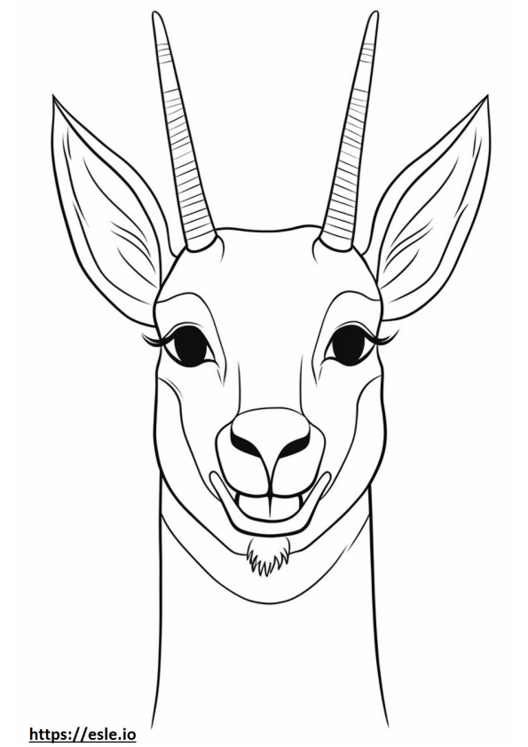 Antelope smile emoji coloring page