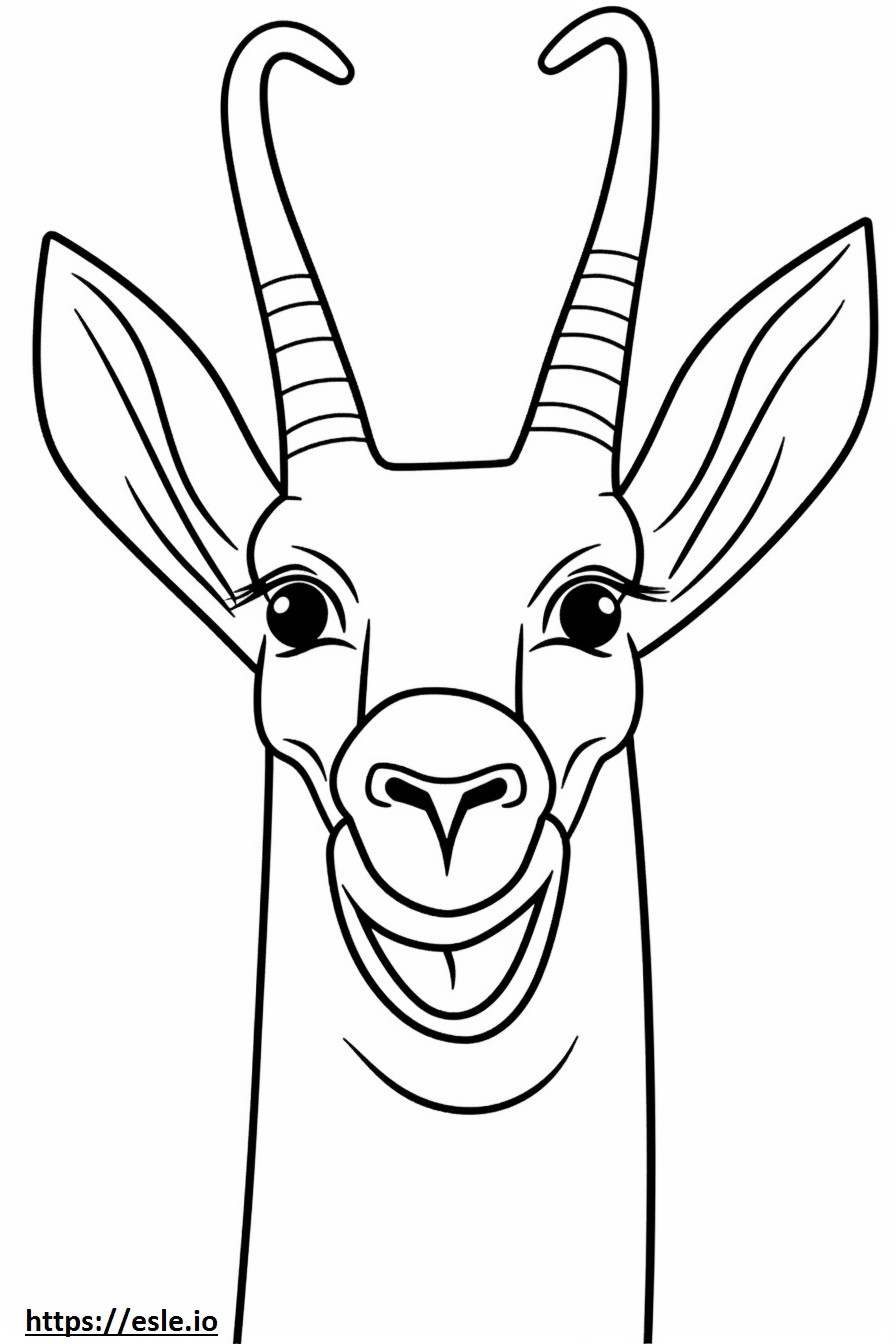 Antelope smile emoji coloring page