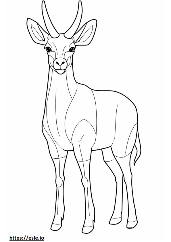 Coloriage Caricature d'antilope à imprimer