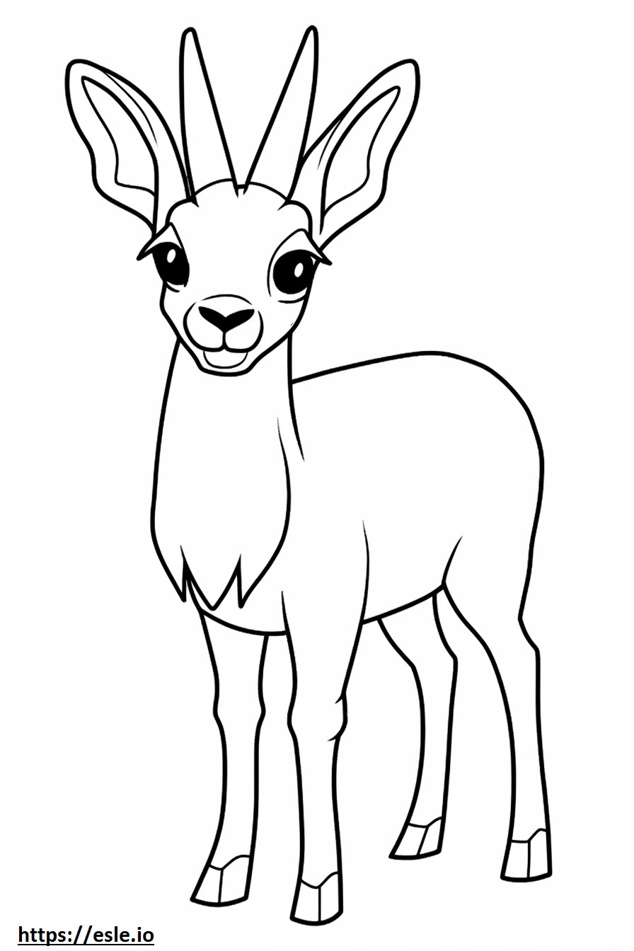 Coloriage Antilope Kawaii à imprimer