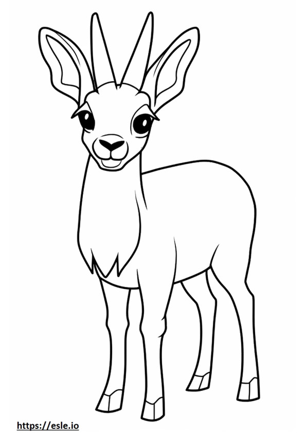 Antilope Kawaii de colorat