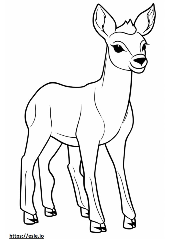 Antilope Kawaii de colorat