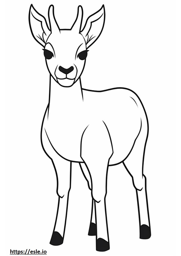Antilope Kawaii ausmalbild