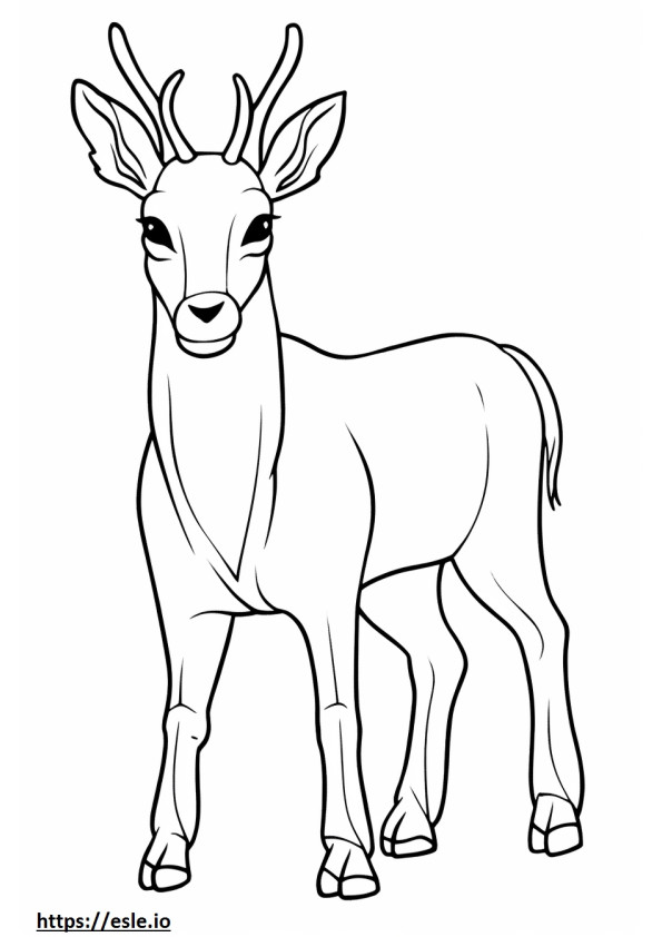 Antilope Kawaii kleurplaat