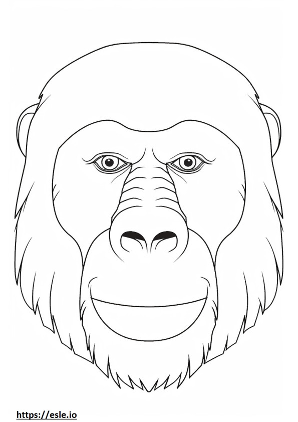 Ape face coloring page