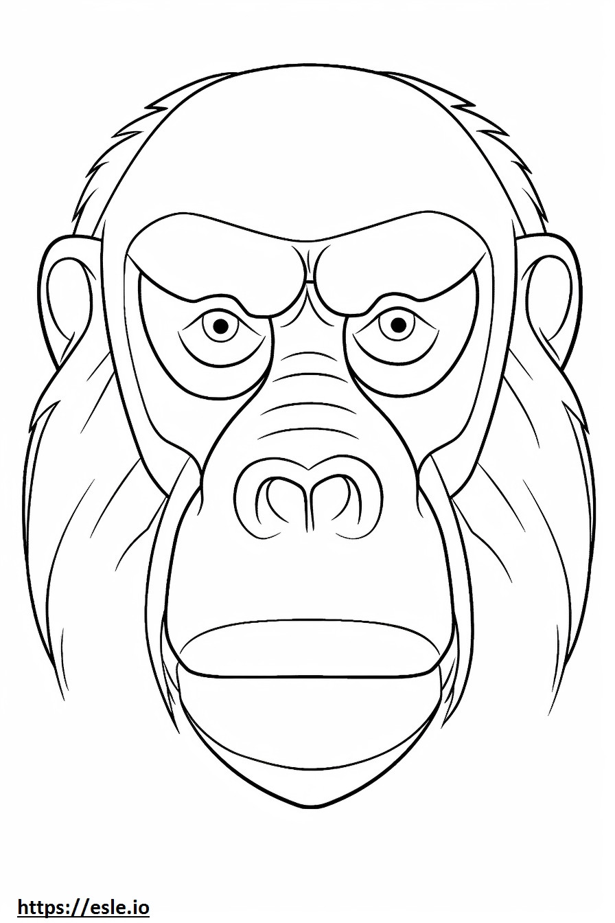 Małpia twarz kolorowanka