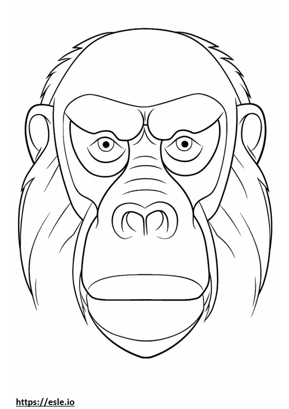 Ape face coloring page