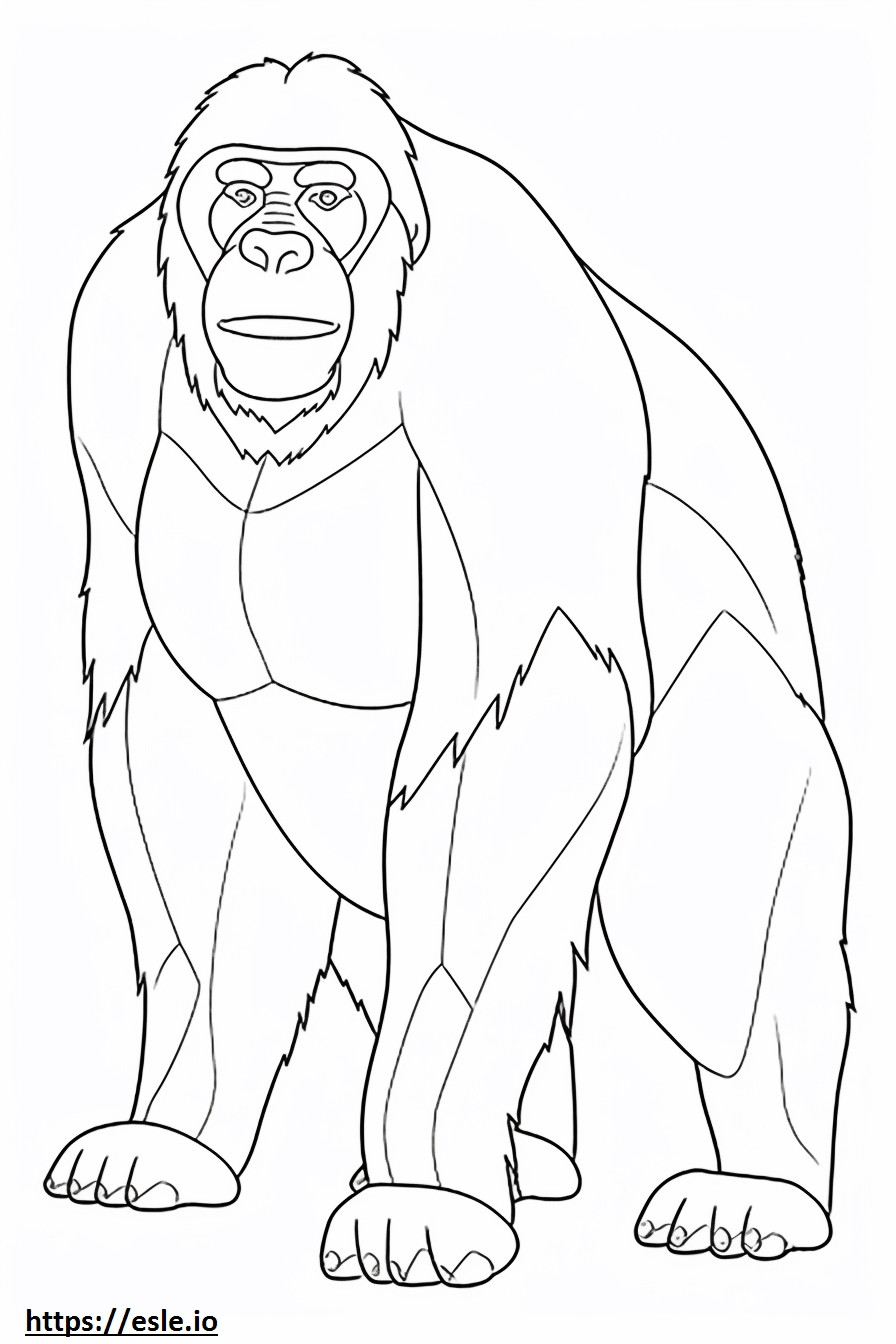 Apina koko vartalo värityskuva