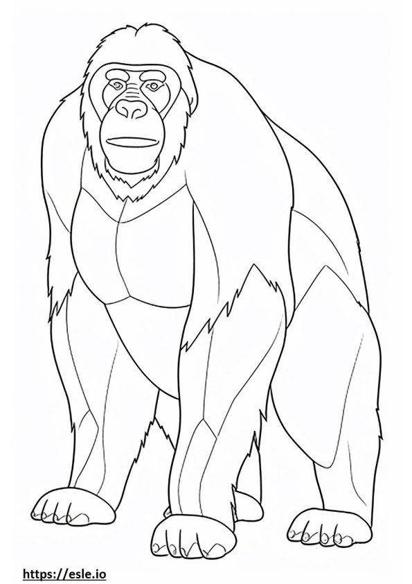 Macaco de corpo inteiro para colorir