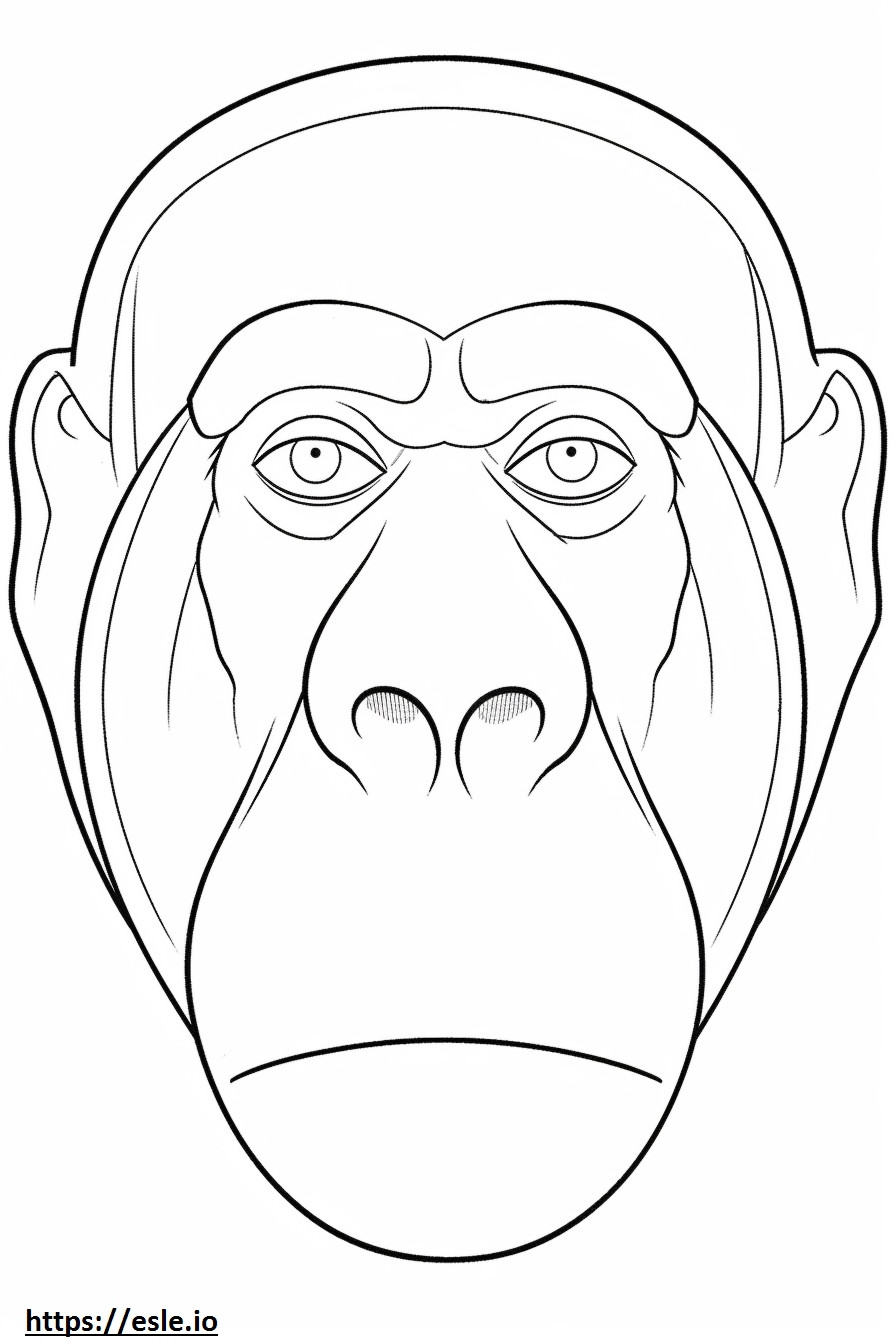 猿の顔 ぬりえ - 塗り絵