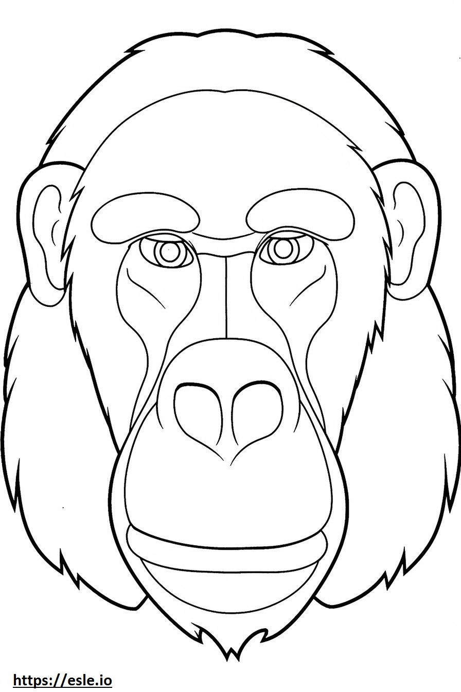 Małpia twarz kolorowanka