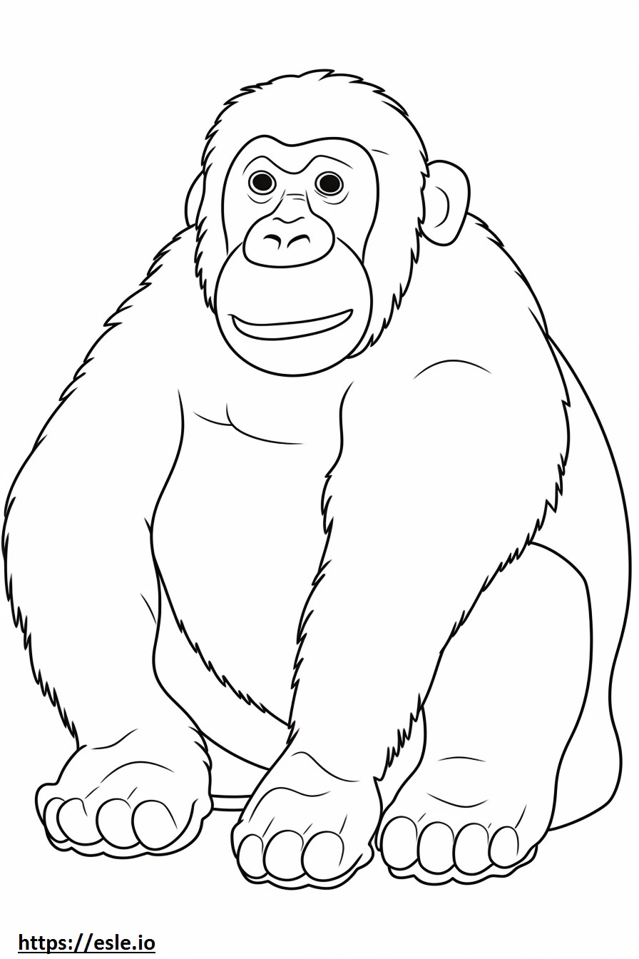 Ape baby coloring page