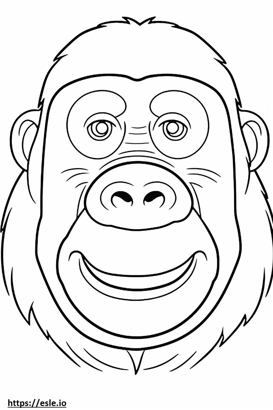 Emoji de sonrisa de simio para colorear e imprimir