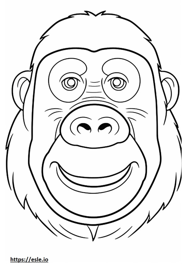Emoji de sonrisa de simio para colorear e imprimir