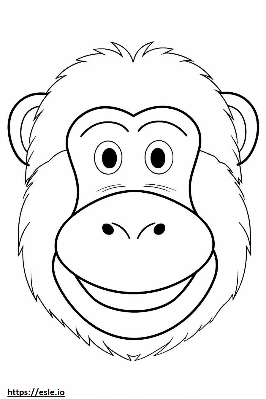 Ape smile emoji coloring page